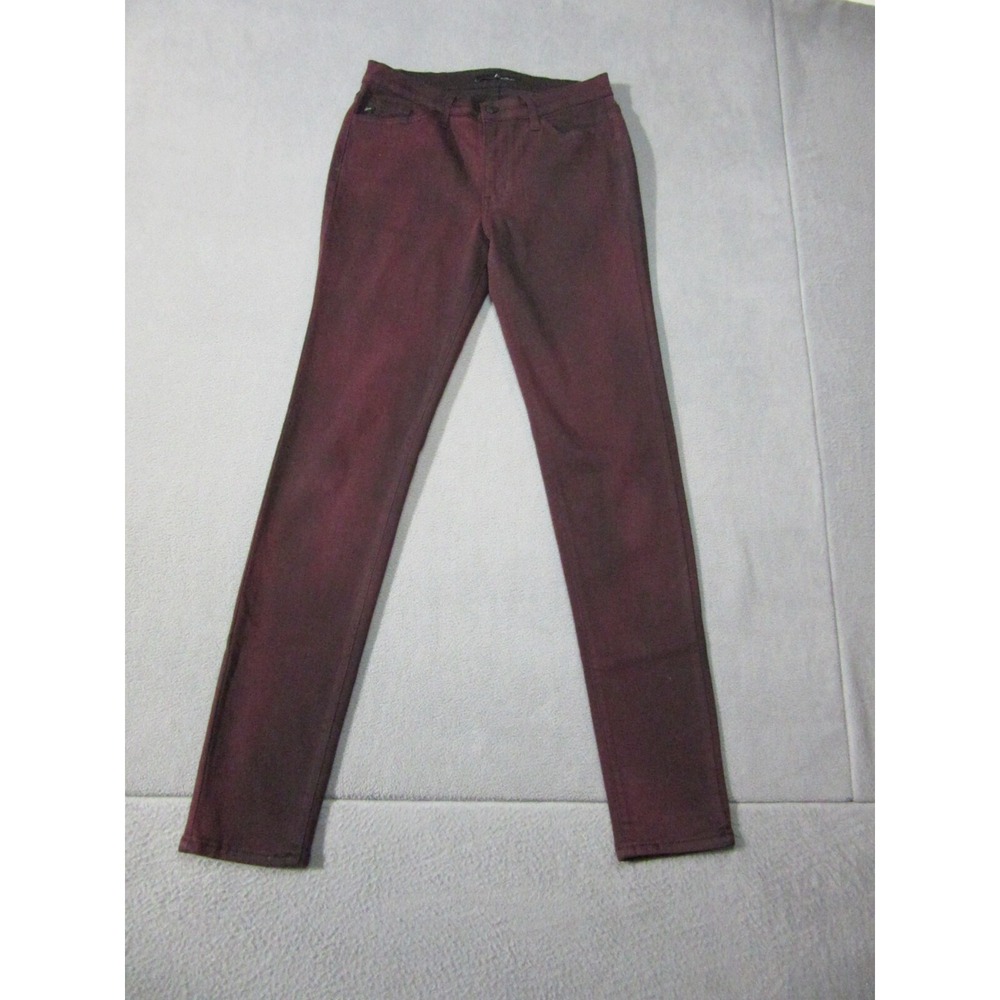 KanCan Jeans Womens Red Burgundy 28x31.5 Denim Mid Rise Skinny Stretch Pockets